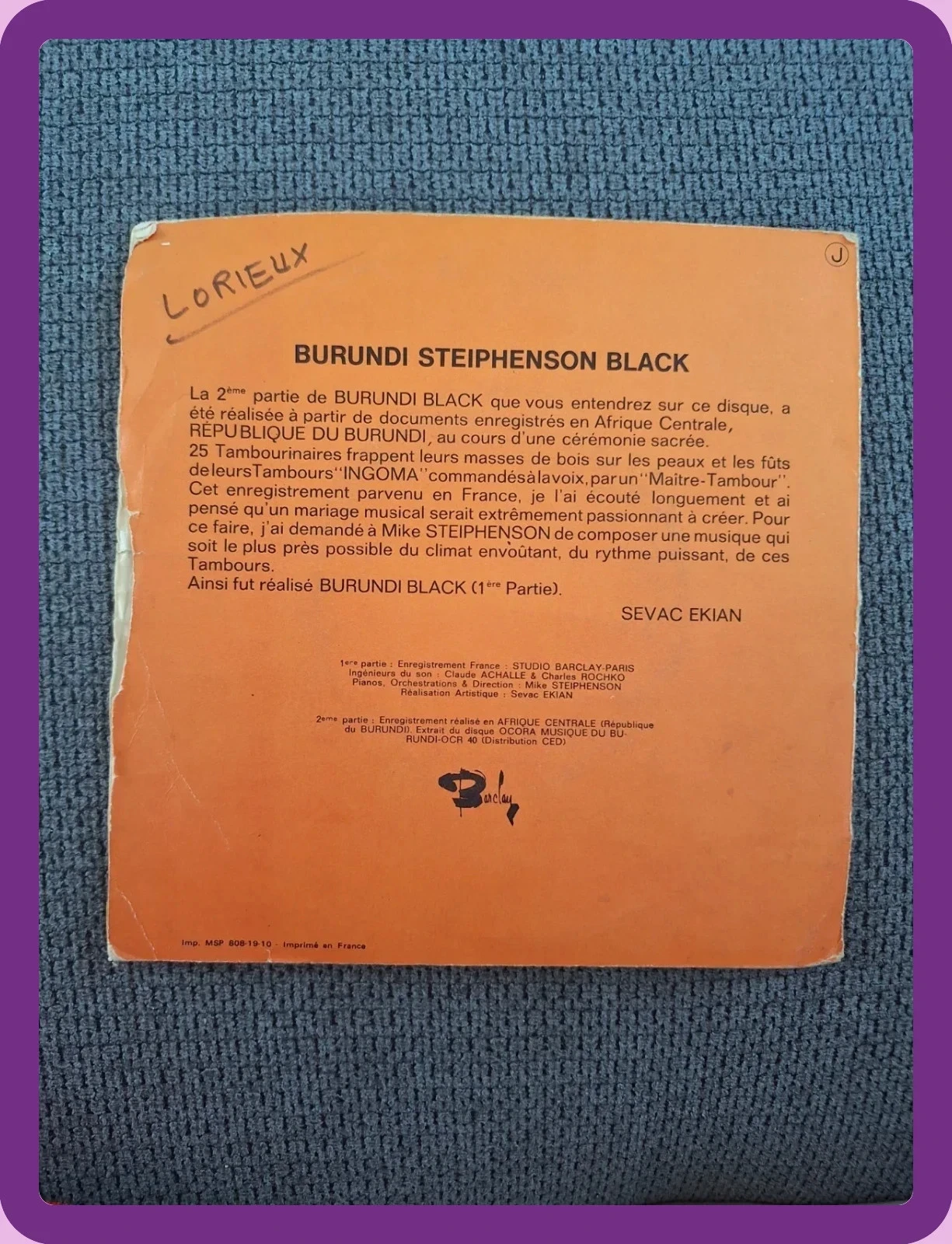 Disque 45 tours Barclay 61398 – photo 2